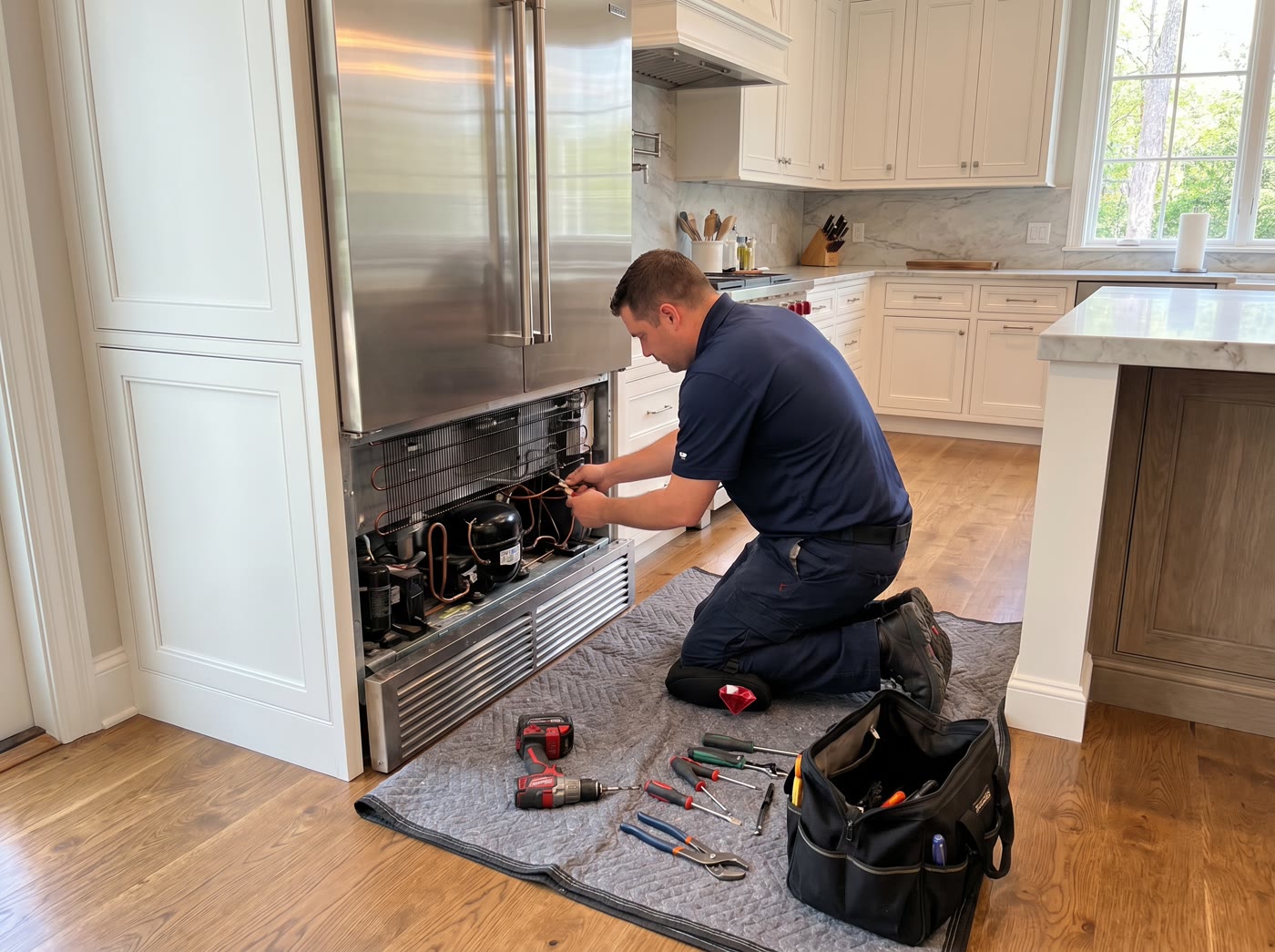 A Viking sealed system being serviced